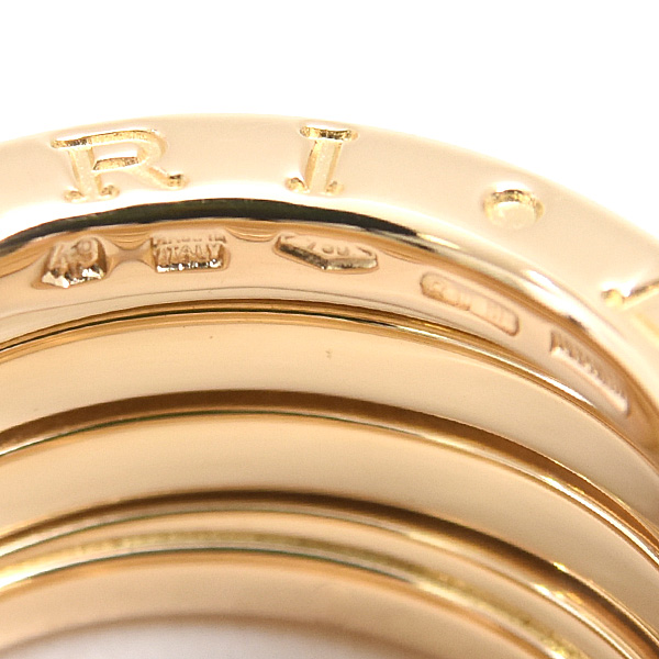 ブルガリ 指輪 レディース メンズ ビー ゼロワン B-ZERO1 リング イエローゴールド 刻印サイズ49 実寸8号 BVLGARI 750YG 中古
