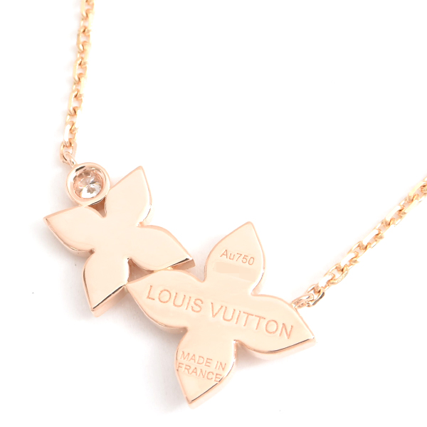 ルイヴィトン ネックレス レディース パンダンティフ スターブロッサム ドゥーブル ネックレス ピンクゴールド Louis Vuitton Q93689 750PG 中古