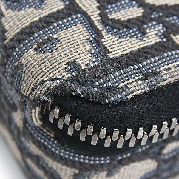 クリスチャンディオール バッグ メンズ レディース オブリーク ジップポーチ キャンバス ネイビー系 Christian Dior 2OBBC119YSE 中古