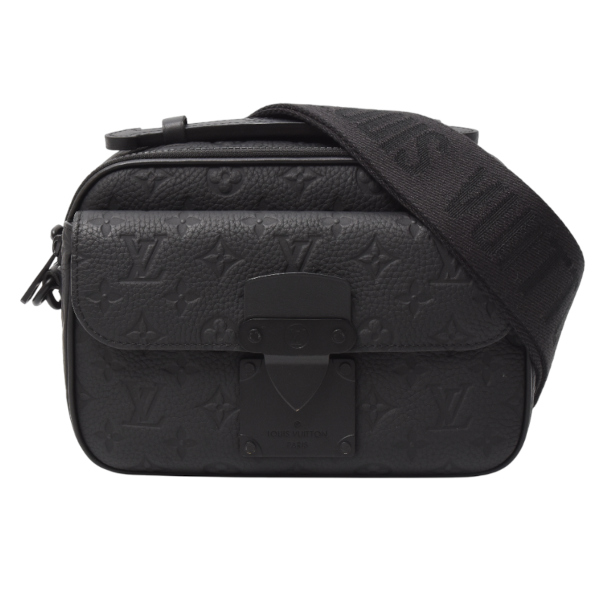 ルイヴィトン バッグ メンズ Sロックメッセンジャー ショルダーバッグ モノグラム トリヨンレザー ノワール ブラック M58489 Louis Vuitton 中古