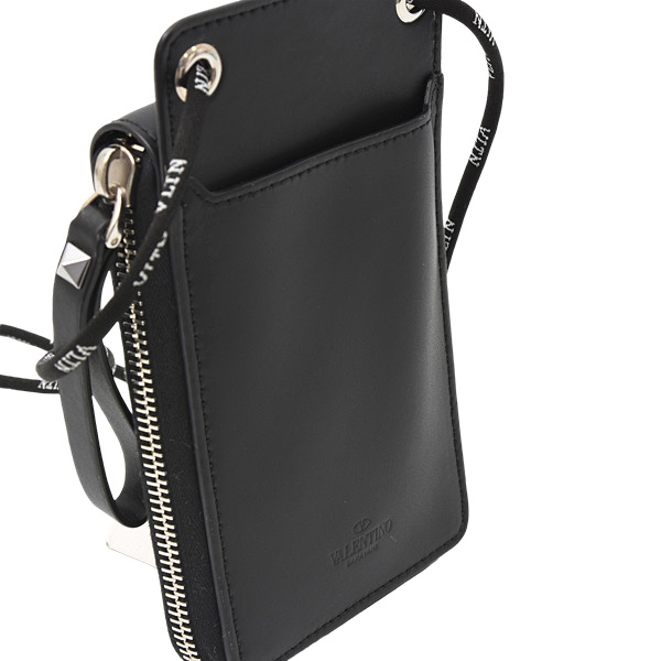 ヴァレンティノ 財布 メンズ ネックウォレット ショルダーウォレット カーフ ブラック VALENTINO Y2P0P90 中古
