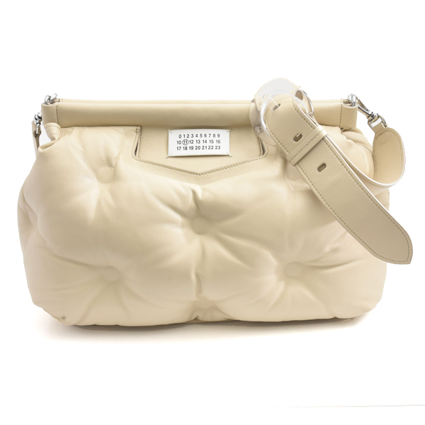 メゾンマルジェラ バッグ レディース メンズ グラムスラム ショルダーバッグ クラッチバッグ ラムレザー ベージュ Maison Margiela 中古
