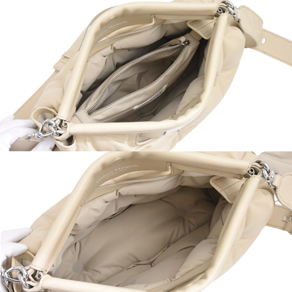 メゾンマルジェラ バッグ レディース メンズ グラムスラム ショルダーバッグ クラッチバッグ ラムレザー ベージュ Maison Margiela 中古