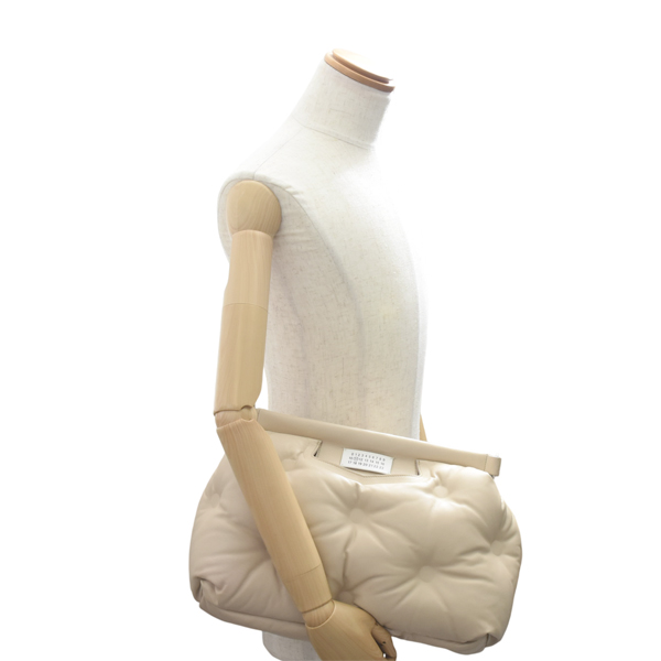 メゾンマルジェラ バッグ レディース メンズ グラムスラム ショルダーバッグ クラッチバッグ ラムレザー ベージュ Maison Margiela 中古