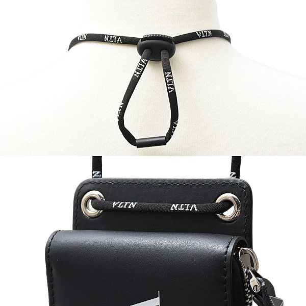 ヴァレンティノ 財布 メンズ ネックウォレット ショルダーウォレット カーフ ブラック VALENTINO Y2P0P90 中古