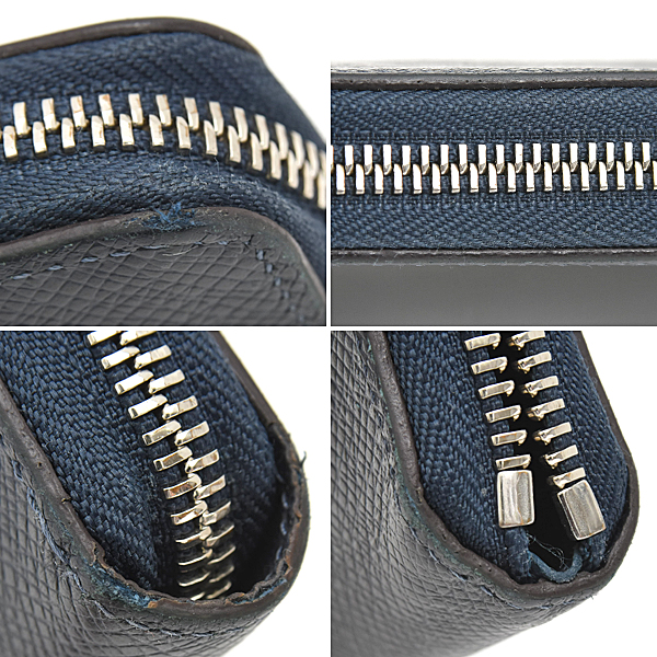 ルイヴィトン 財布 メンズ タイガ ジッピーウォレット ヴェルティカル 縦型 ロングウォレット ネイビー 紺 Louis Vuitton M32837 中古