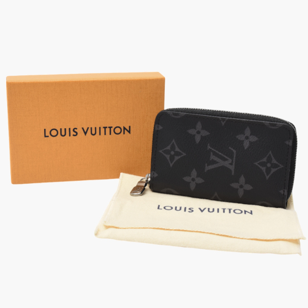 ルイヴィトン 財布 メンズ　ジッピーコインパース 小銭入れ コインケース ヴェルティカル モノグラムエクリプス M81662 Louis Vuitton 中古