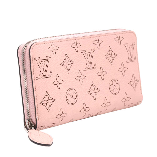 ルイヴィトン 財布 レディース ジッピーウォレット 長財布 マヒナ レザー ジャスミンピンク Louis Vuitton M82755 中古