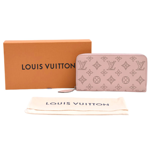 ルイヴィトン 財布 レディース ジッピーウォレット 長財布 マヒナ レザー ジャスミンピンク Louis Vuitton M82755 中古