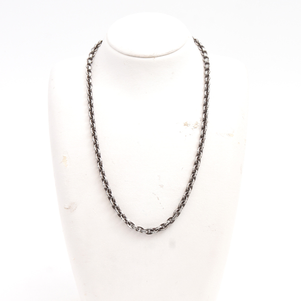 クロムハーツ ネックレス メンズ ペーパーチェーン ネックレス 18inc インボイス付 シルバー CHROME HEARTS SV925 中古