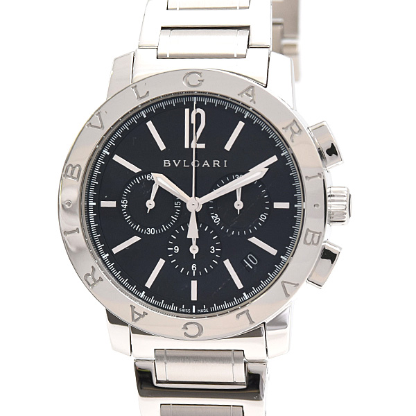 ブルガリ 時計 メンズ ブルガリブルガリ クロノグラフ 自動巻 ブラック文字盤 SS ステンレス BVLGARI BB41SCH 中古