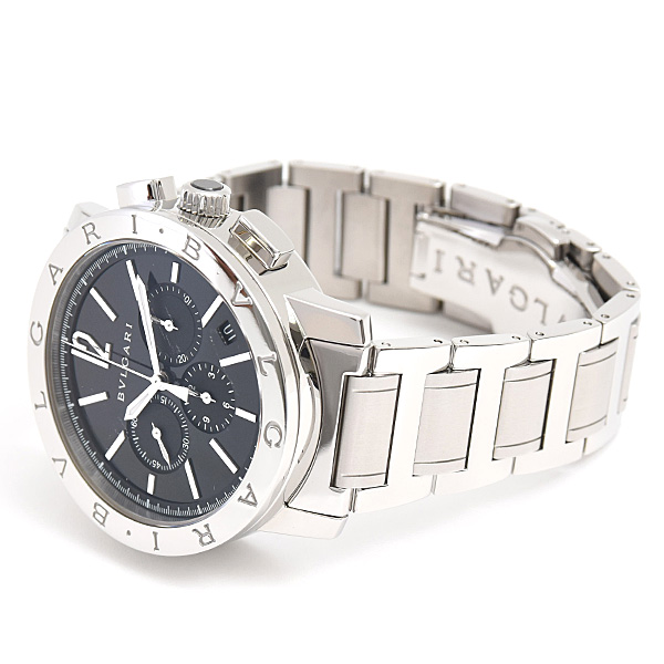 ブルガリ 時計 メンズ ブルガリブルガリ クロノグラフ 自動巻 ブラック文字盤 SS ステンレス BVLGARI BB41SCH 中古