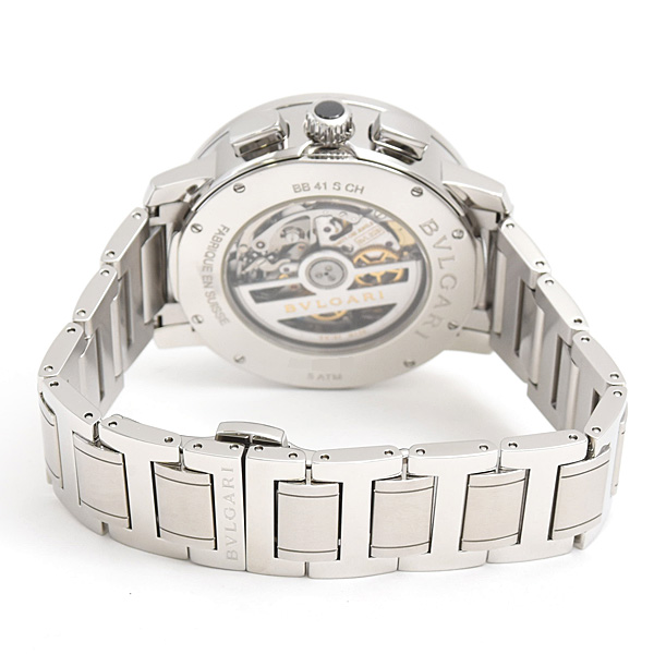 ブルガリ 時計 メンズ ブルガリブルガリ クロノグラフ 自動巻 ブラック文字盤 SS ステンレス BVLGARI BB41SCH 中古