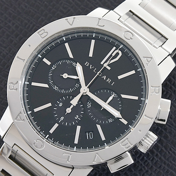 ブルガリ 時計 メンズ ブルガリブルガリ クロノグラフ 自動巻 ブラック文字盤 SS ステンレス BVLGARI BB41SCH 中古