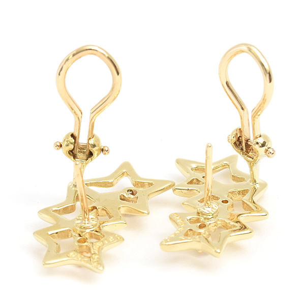ティファニー ピアス レディース トリプルスター ダイヤ ピアス イエローゴールド 750YG TIFFANY 中古