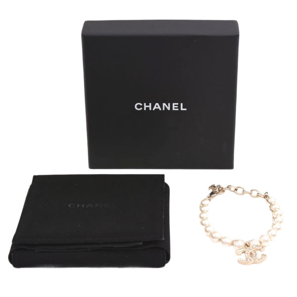 シャネル ブレスレット レディース フェイクパール チェーン ココマークモチーフ A19 GP CHANEL 中古