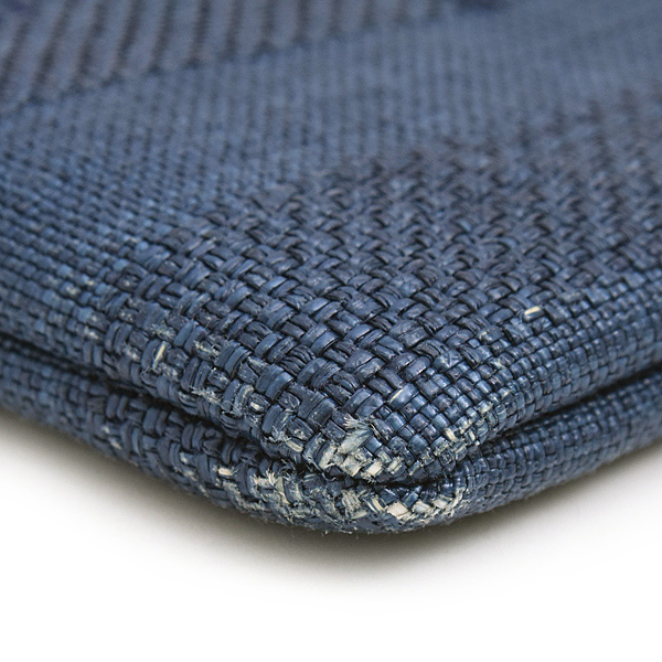 シャネル バッグ レディース ドーヴィル ロゴ ポーチ ミニバッグ クラッチ ストロー ネイビー CHANEL 中古