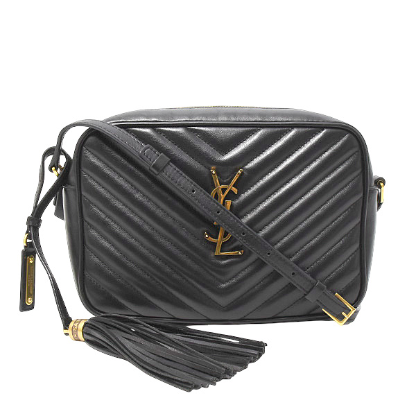 サンローラン バッグ レディース ルー カメラバッグ ショルダー タッセル レザー ブラック SAINT LAURENT 574494 中古