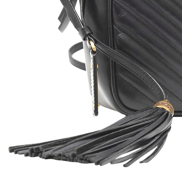 サンローラン バッグ レディース ルー カメラバッグ ショルダー タッセル レザー ブラック SAINT LAURENT 574494 中古