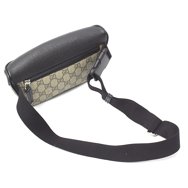グッチ バッグ メンズ レディース GGスプリーム ベルトバッグ ウエストバッグ カーキ×ブラック GUCCI 450946 中古