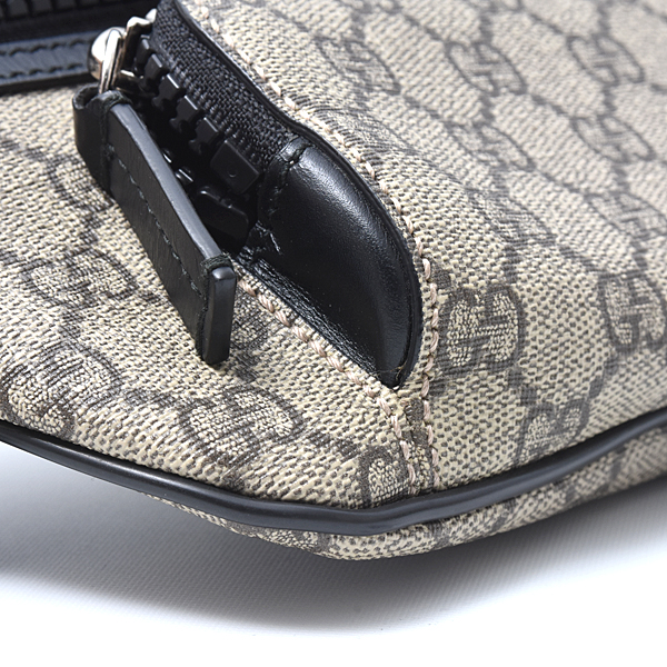 グッチ バッグ メンズ レディース GGスプリーム ベルトバッグ ウエストバッグ カーキ×ブラック GUCCI 450946 中古