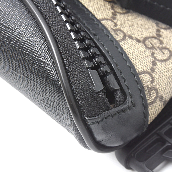 グッチ バッグ メンズ レディース GGスプリーム ベルトバッグ ウエストバッグ カーキ×ブラック GUCCI 450946 中古