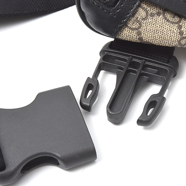 グッチ バッグ メンズ レディース GGスプリーム ベルトバッグ ウエストバッグ カーキ×ブラック GUCCI 450946 中古