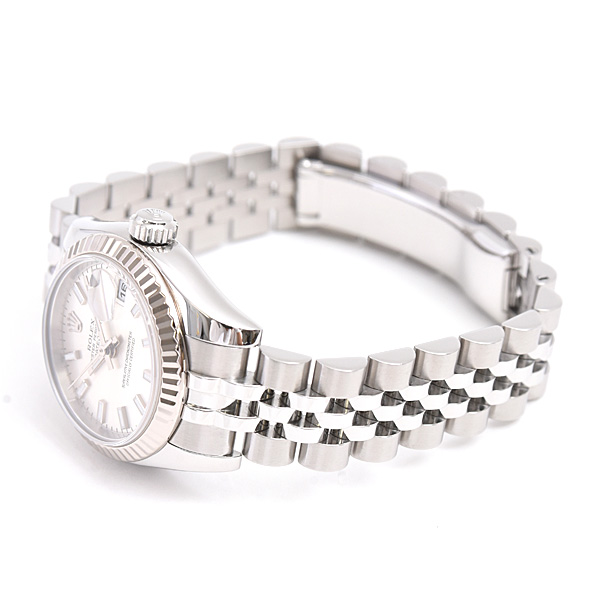 ロレックス 時計 レディース デイトジャスト 自動巻 D番 シルバー文字盤 SS×WG ROLEX 179174 中古