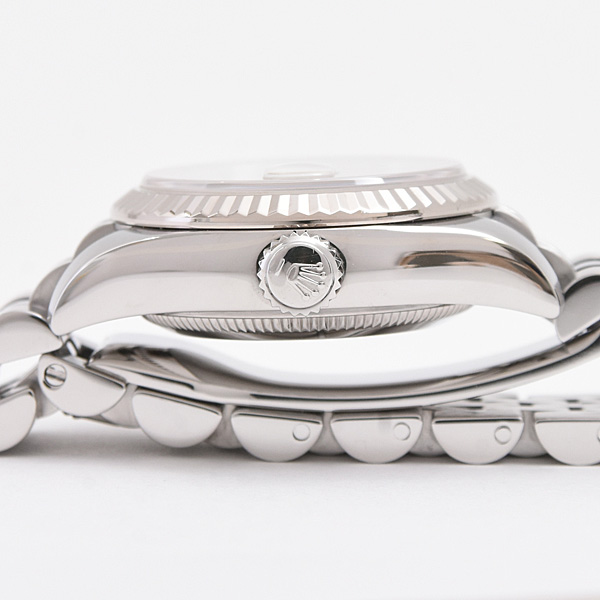 ロレックス 時計 レディース デイトジャスト 自動巻 D番 シルバー文字盤 SS×WG ROLEX 179174 中古