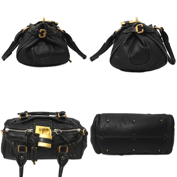 クロエ バッグ レディース パディントン ミディアム ハンドバッグ カーフ ブラック 7ESA02 Chloe 中古