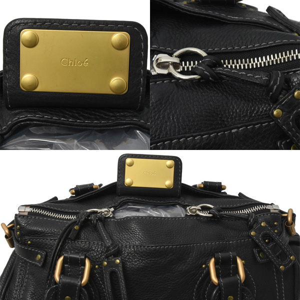 クロエ バッグ レディース パディントン ミディアム ハンドバッグ カーフ ブラック 7ESA02 Chloe 中古