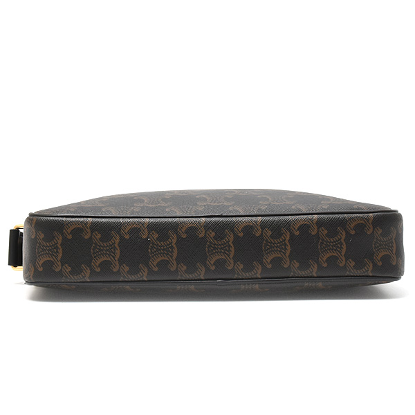 セリーヌ バッグ レディース トリオンフ ショルダーバッグ ロゴ入り PVCレザー ブラック CELINE 194502 中古