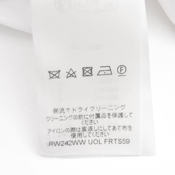 ルイヴィトン レディース フロックド LV Tシャツ 半袖 Mサイズ クリーニング済み ホワイト オレンジ Louis Vuitton 中古
