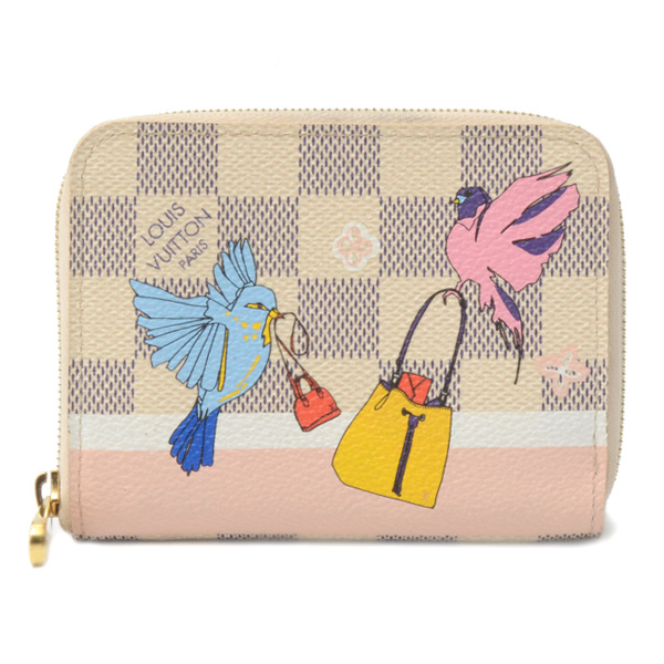 ルイヴィトン 財布 レディース ダミエアズール ジッピーコインパース バードプリント Louis Vuitton N60138 中古
