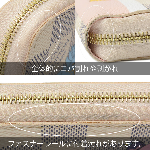 ルイヴィトン 財布 レディース ダミエアズール ジッピーコインパース バードプリント Louis Vuitton N60138 中古