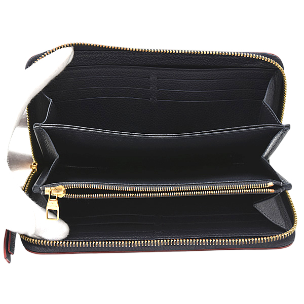ルイヴィトン 財布 レディース メンズ ジッピーウォレット モノグラムアンプラント レザー マリーヌルージュ Louis Vuitton M62121 中古