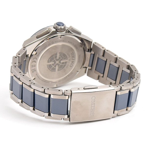 セイコー 時計 メンズ アストロン ネクスタ― GPS ソーラー クロノグラフ ブルー文字盤 チタン TI SEIKO 5X83-0AA0 中古