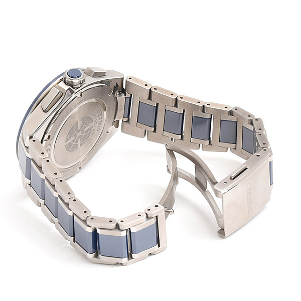 セイコー 時計 メンズ アストロン ネクスタ― GPS ソーラー クロノグラフ ブルー文字盤 チタン TI SEIKO 5X83-0AA0 中古