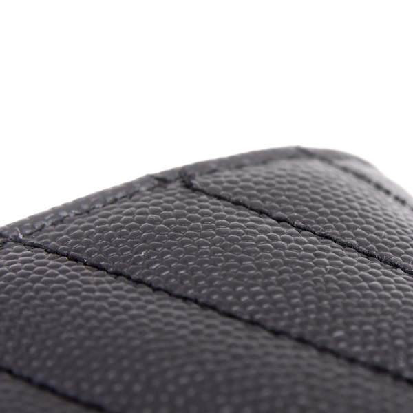 イヴサンローラン 財布 レディース カサンドラ モノグラム ラージフラップウォレット 長財布 レザー ブラック SAINT LAURENT 372264 中古