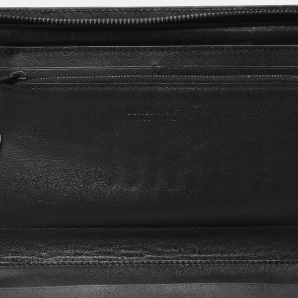 ボッテガヴェネタ 財布 メンズ オーガナイザー イントレチャート レザー ブラック BOTTEGA VENETA 中古
