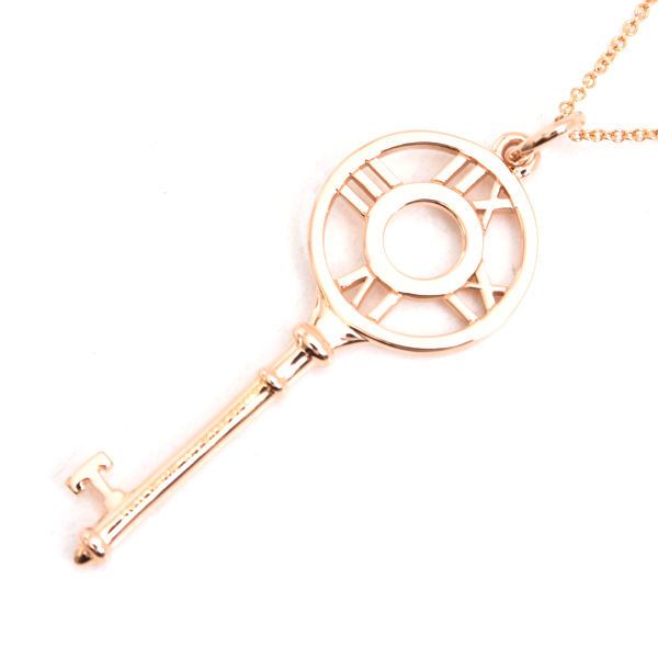 ティファニー ネックレス レディース アトラス キー ダイヤモンド ネックレス ピンクゴールド TIFFANY 750PG 中古