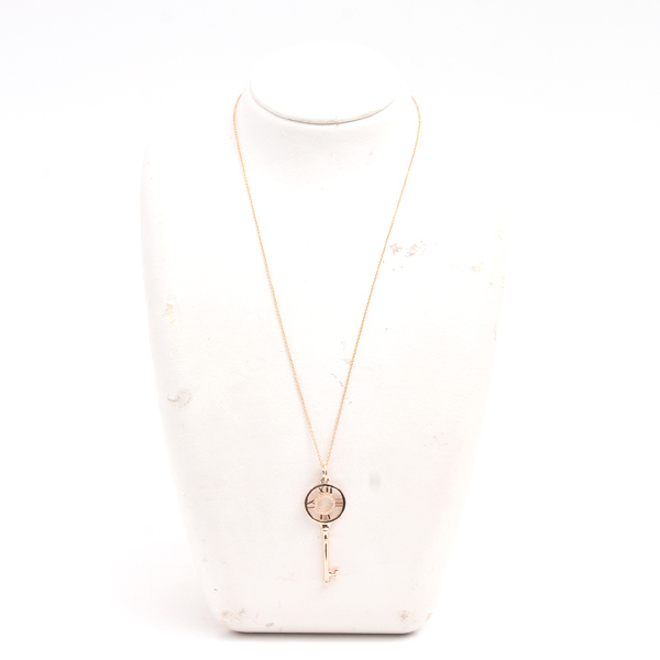 ティファニー ネックレス レディース アトラス キー ダイヤモンド ネックレス ピンクゴールド TIFFANY 750PG 中古