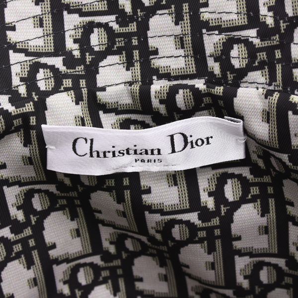 クリスチャンディオール 帽子 メンズ レディース Teddy-D ボブハット リバーシブル バケットハット オブリーグ ブラック Christian Dior 中古