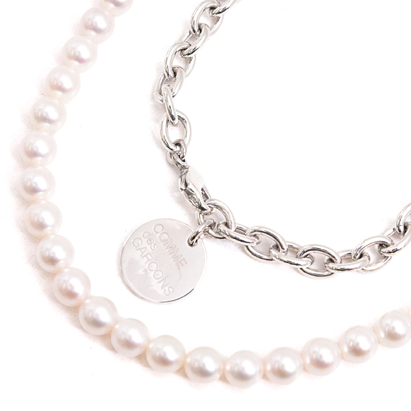 ミキモト ネックレス ユニセックス パール ネックレス コムデギャルソン コラボ シルバー MIKIMOTO COMME des GARCONS SV925 中古