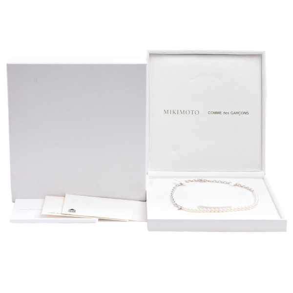 ミキモト ネックレス ユニセックス パール ネックレス コムデギャルソン コラボ シルバー MIKIMOTO COMME des GARCONS SV925 中古