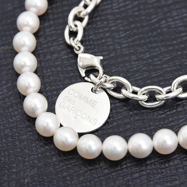 ミキモト ネックレス ユニセックス パール ネックレス コムデギャルソン コラボ シルバー MIKIMOTO COMME des GARCONS SV925 中古