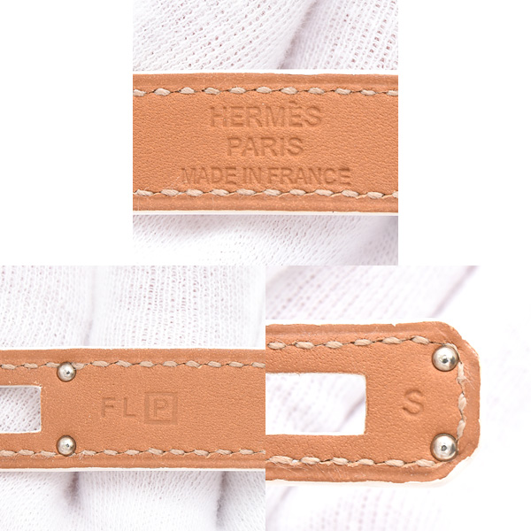 エルメス ブレスレット レディース ケリー ドゥブルトゥール Sサイズ □P刻 ヴォーエプソン ホワイト HERMES ヴォーエプソン 中古