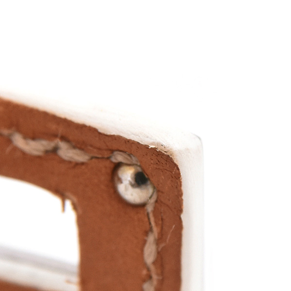 エルメス ブレスレット レディース ケリー ドゥブルトゥール Sサイズ □P刻 ヴォーエプソン ホワイト HERMES ヴォーエプソン 中古