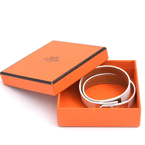 エルメス ブレスレット レディース ケリー ドゥブルトゥール Sサイズ □P刻 ヴォーエプソン ホワイト HERMES ヴォーエプソン 中古