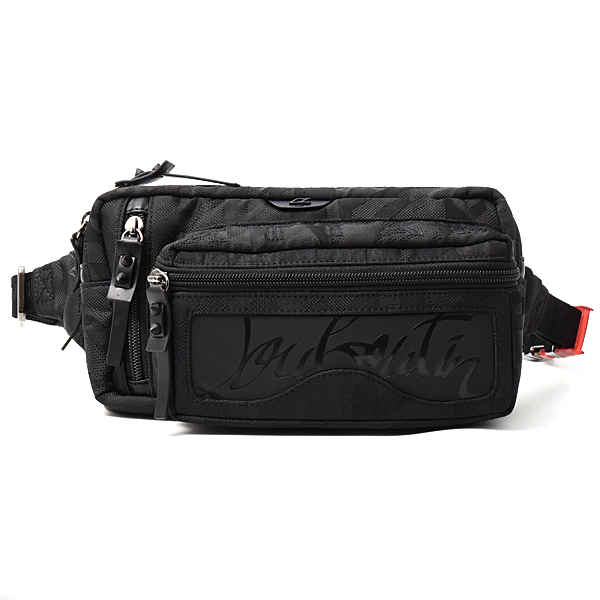 クリスチャンルブタン バッグ メンズ レディース ルビディール ボディバッグ ウエストポーチ ブラック ナイロン ラバー Christian Louboutin 1255144 中古